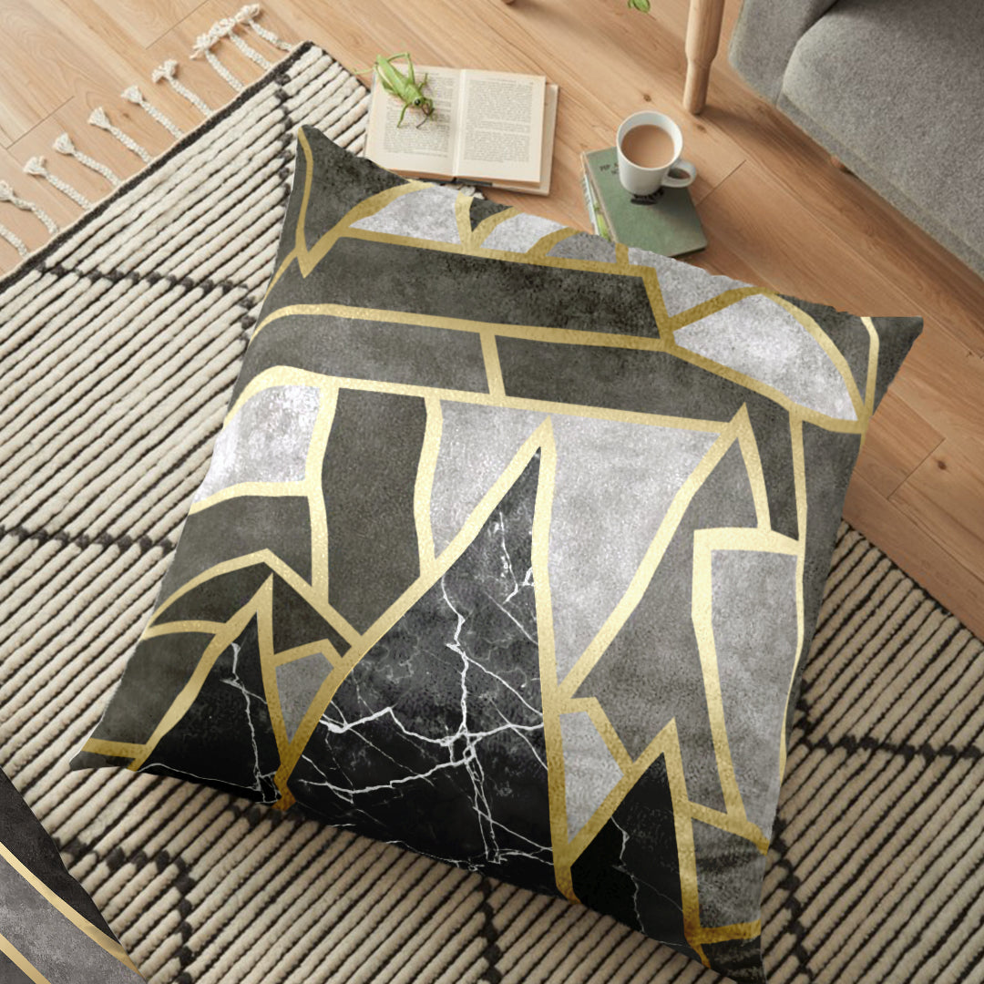 (26"x26") Supersoft Grey Mosaic FLOOR Cushion Cover