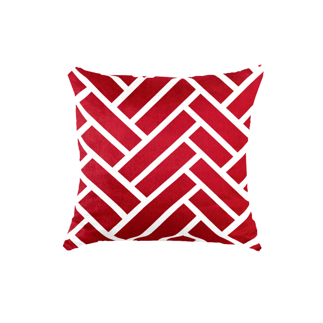 SuperSoft Red Maroon Abstract Pattern Cushion