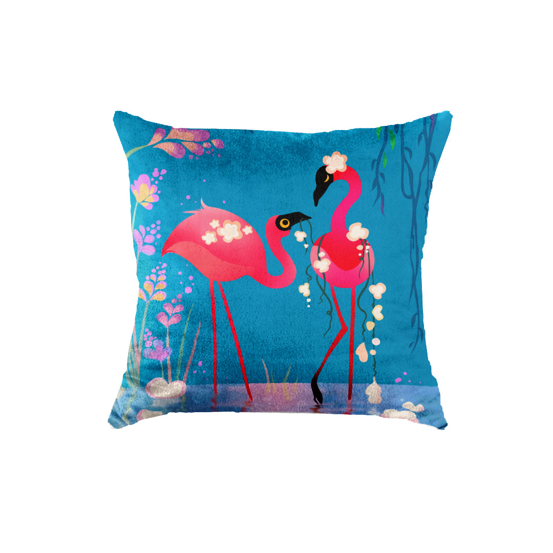 SuperSoft Flamingos in Love Throw Pillow